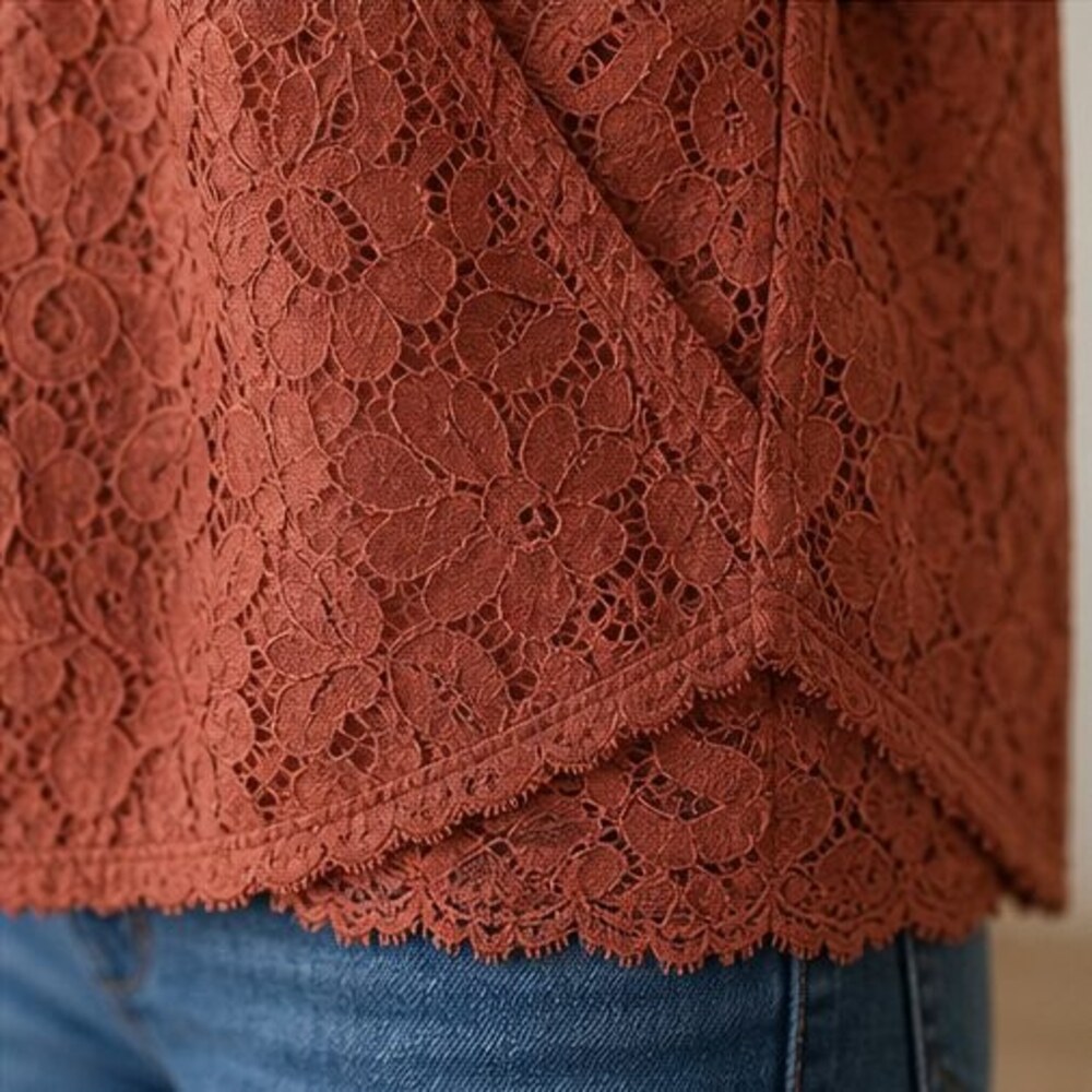 Rust Pleated Blouse - Picture 6 of 6
